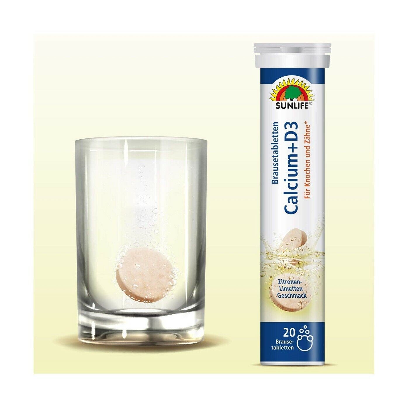Sunlife Calcium + Vitamin D3 Brausetabletten 3x20 Stück (60Stück)
